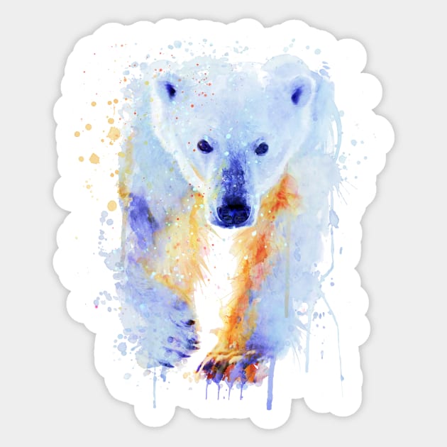 Watercolor Polar Bear Sticker by Marian Voicu
